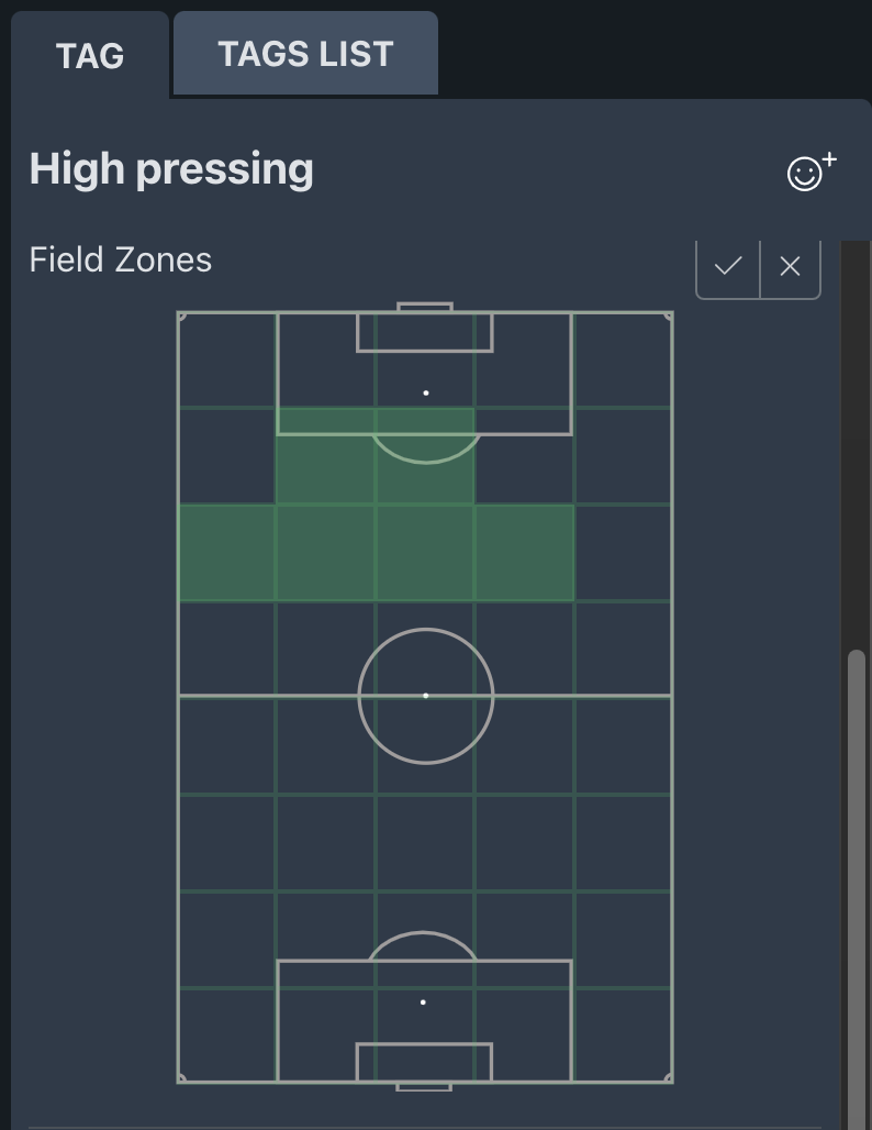 Field zones YoucoachApp Video Analysis