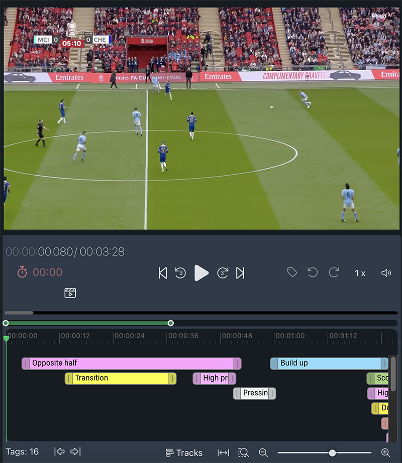 Tagging videos on YouCoachApp Video Analysis