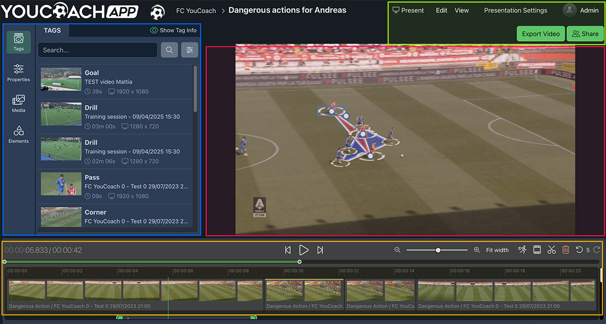 YouCoachApp Video Analysis: new presentation screen