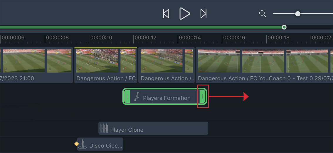 YouCoachApp Video Analysis: change duration by clicking and dragging 